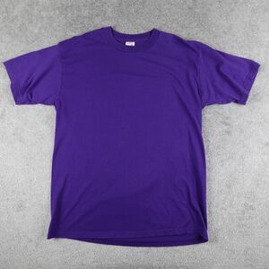 Vintage Jerzees Shirt Men's L Purple Blank Short Sleeve Crew Neck Tee USA 90s